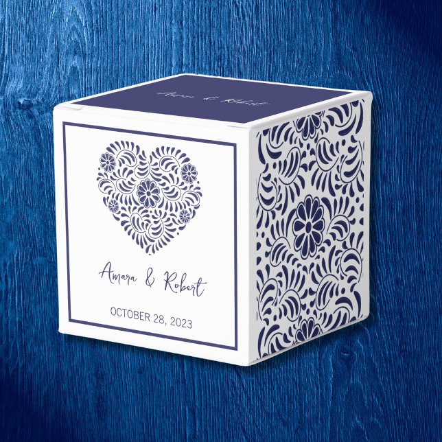 Caja Para Regalos Talavera azul corazón Favor Box (Subido por el creador)