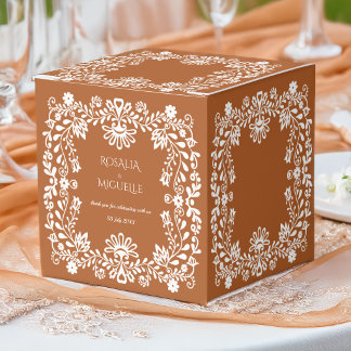 Caja Para Regalos Talavera terracota boda mexicana con monograma