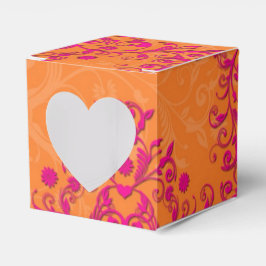 Caja Para Regalos Tangerina Tango rosa y Naranja Damasco floral
