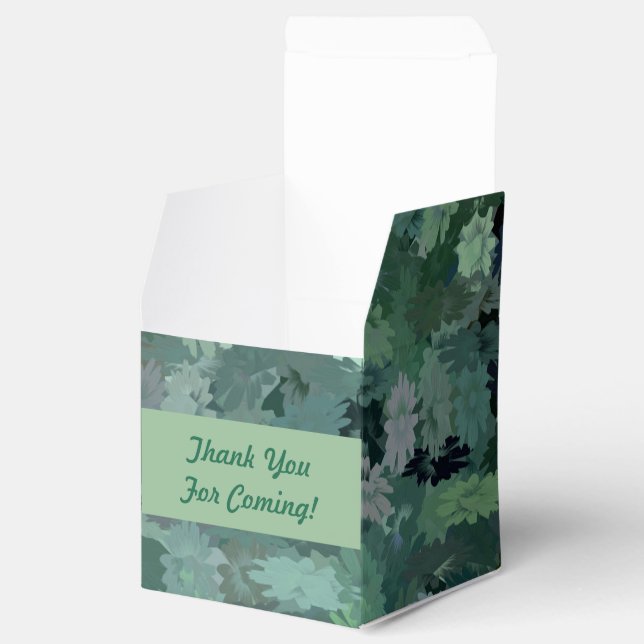 Caja Para Regalos Tapiz floral verde (Abierto)