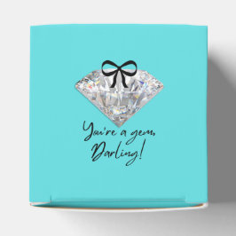 Caja Para Regalos Tarjeta de agradecimiento azul verde y diamante