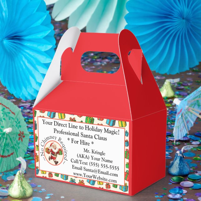 Caja Para Regalos Tarjeta de Navidad de Papá Noel Magia Navideña (Fiesta)