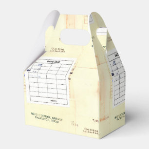 Caja Para Regalos Tarjeta de vencimiento de libro de biblioteca retr