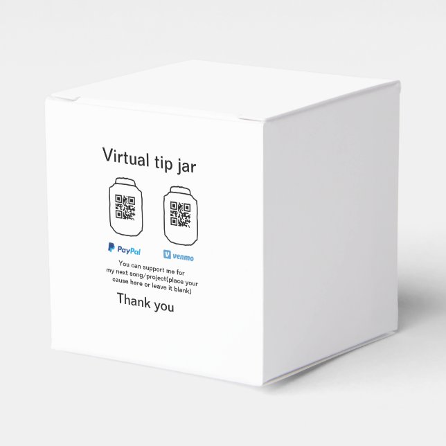 Caja Para Regalos tarro de propinas virtual código q r donación de d (Costado Anverso)