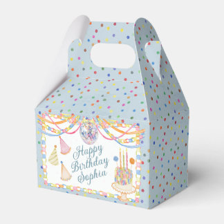 Caja Para Regalos Tarta de cumpleaños Azul Cue the Confetti