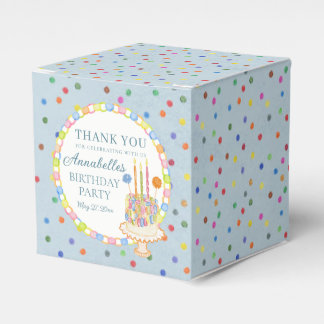 Caja Para Regalos Tarta de cumpleaños Blue Cue the Confetti