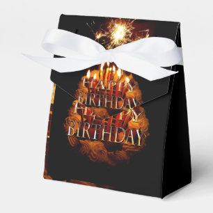 Caja Para Regalos Tarta De Cumpleaños Con Luces De Bengala,