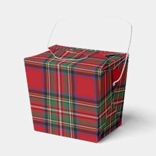 Caja Para Regalos Tartan Clan Stewart Cuadros Rojo Verde Fiesta