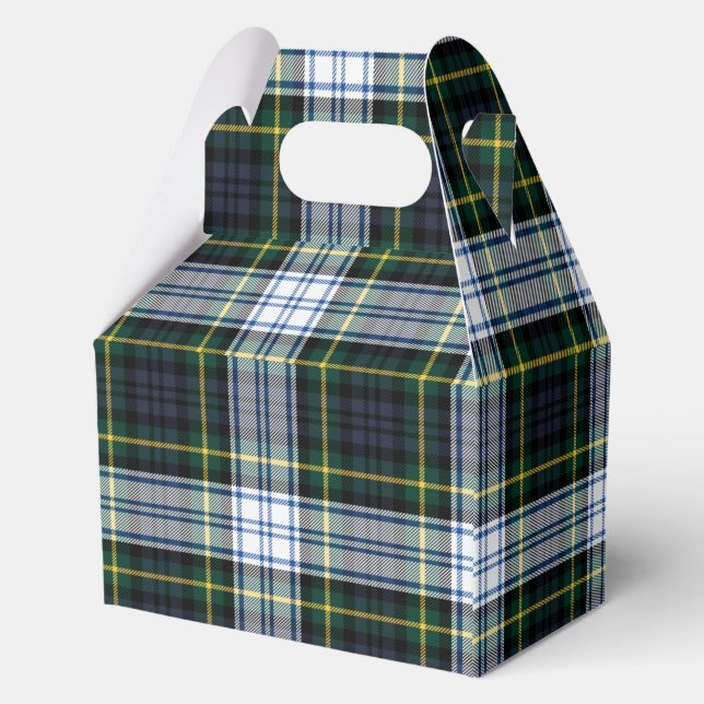 Caja Para Regalos Tartan Cuadros Gordon Verde Check Fiesta (Reverso )
