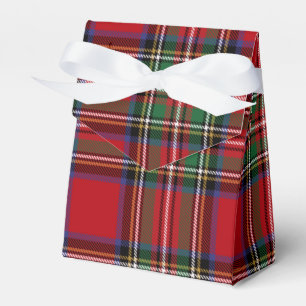 Caja Para Regalos Tartan de fiesta rojo y verde Plaid Stewart