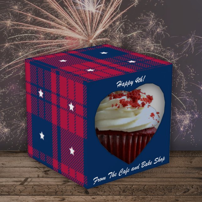 Caja Para Regalos Tartán - Patriótico - Corazón de Estrellas Blancas (Subido por el creador)