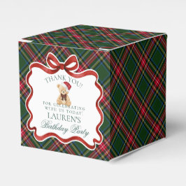 Caja Para Regalos Tartan Plaid Christmas Bear Birthday Favor Box