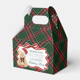 Caja Para Regalos Tartan Plaid Christmas Bear Birthday Favor Box