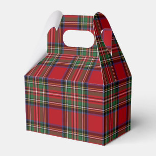 Caja Para Regalos Tartan Plaid Clan Stewart Rústico Rojo Negro