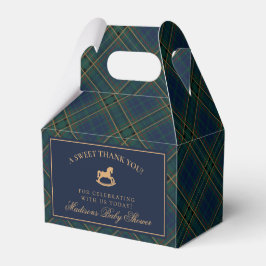 Caja Para Regalos Tartan Plaid Rocking Horse Baby Shower Favor Box