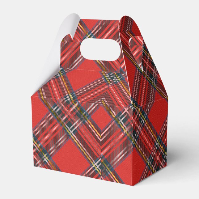 Caja Para Regalos Tartan Plaid Rojo Navidad (Front Side)