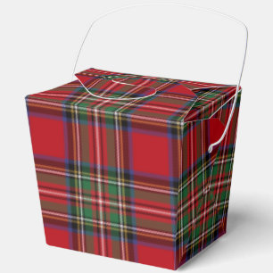 Caja Para Regalos Tartan Rojo Verde Cuadros Stewart Plaid