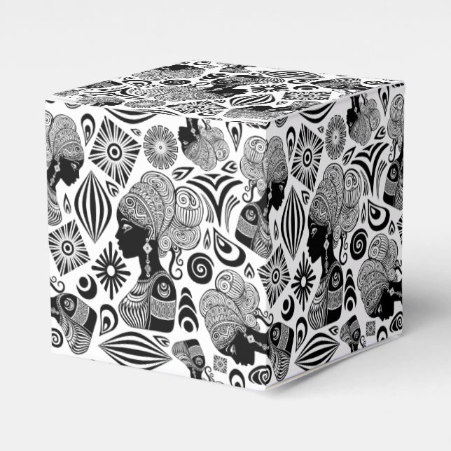 Caja Para Regalos Tatuaje tribal de retrato Chica africano (Costado Anverso)