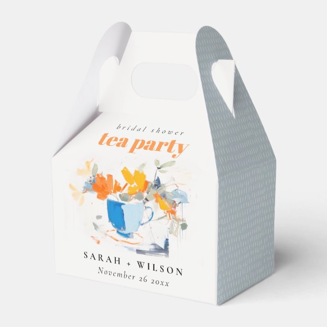 Caja Para Regalos Taza de té floral moderna para fiesta de desposale (Front Side)