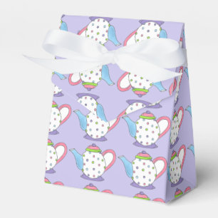 Caja Para Regalos Té de la tetera de lunares Fiesta de té Cumpleaños