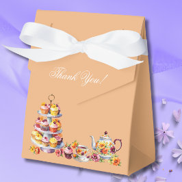 Caja Para Regalos Té Nupcial Caprichoso Floral Rosa Melocotón