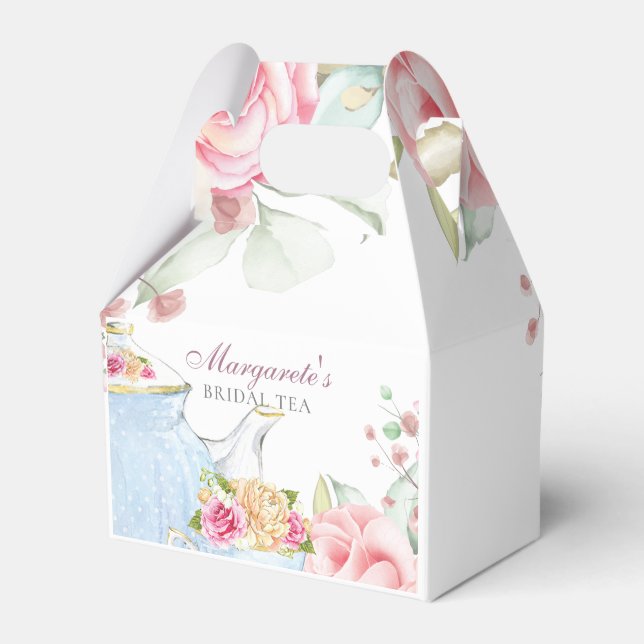 Caja Para Regalos Té nupcial personalizado floral