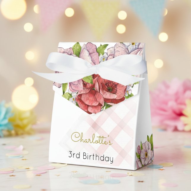 Caja Para Regalos Té para tres, cumpleaños con flores de té (Subido por el creador)