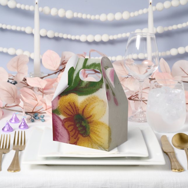 Caja Para Regalos Tea Cup Floral Bouquet Favbox (Boda)