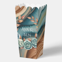 Caja Para Regalos Teal Roses and Copper Leaves Wedding