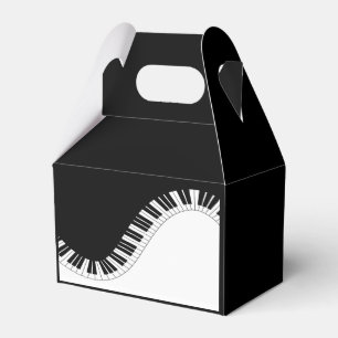Caja Para Regalos Teclado de piano Diseño de música en blanco y negr