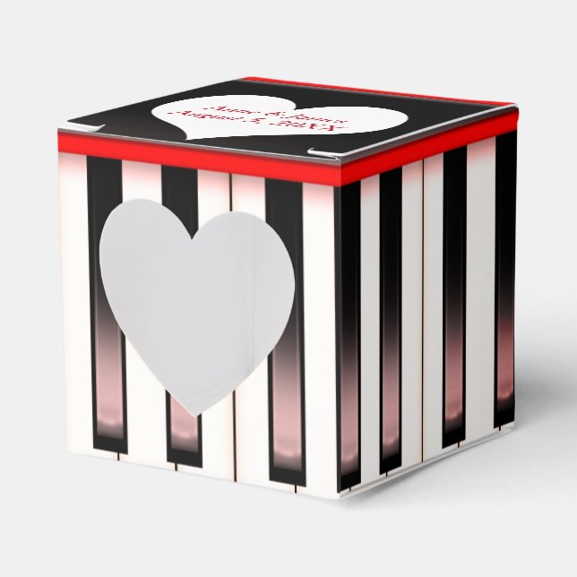 Caja Para Regalos Teclado Piano Con Corazón (Anverso)