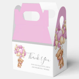 Caja Para Regalos Teddy Balloon Pink Favor Box