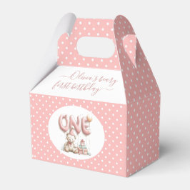 Caja Para Regalos Teddy Bear and Polka Dot Happy Birthday 