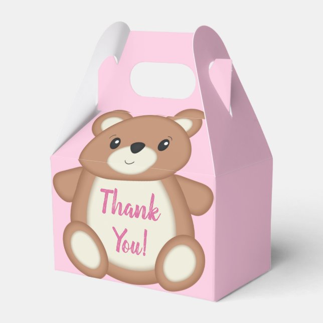 Caja Para Regalos Teddy Bear Baby Shower Chica rosa (Front Side)