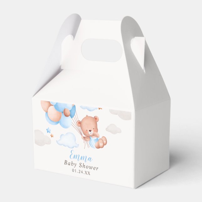 Caja Para Regalos Teddy Bear Boy Baby Shower (Front Side)