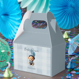 Caja Para Regalos Teddy Bear Jean Baby Shower Blue