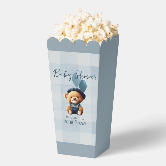 Caja Para Regalos Teddy Bear Jean Baby Shower Blue (apareció)