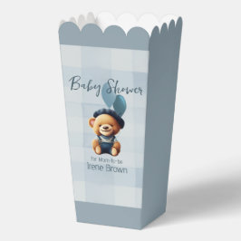 Caja Para Regalos Teddy Bear Jean Baby Shower Blue