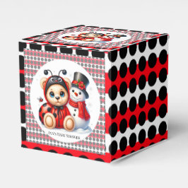 Caja Para Regalos Teddy Bear Ladybug con Snowman Baby Shower
