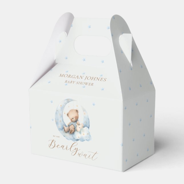 Caja Para Regalos Teddy Bear Moon Bearly Wait Baby Shower (Front Side)
