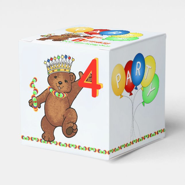 Caja Para Regalos Teddy Bear Prince 4 Fiesta Personalizado (Costado Anverso)