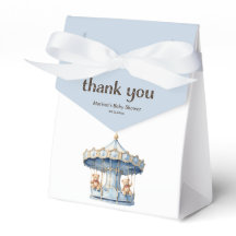 Teddy Bear Twin Boys Baby Shower Favor Box