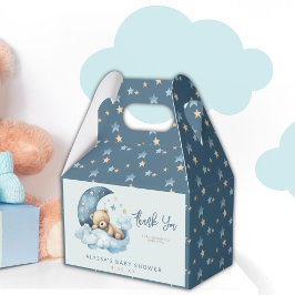 Caja Para Regalos Teddy Oso Azul sobre el Baby Shower lunar