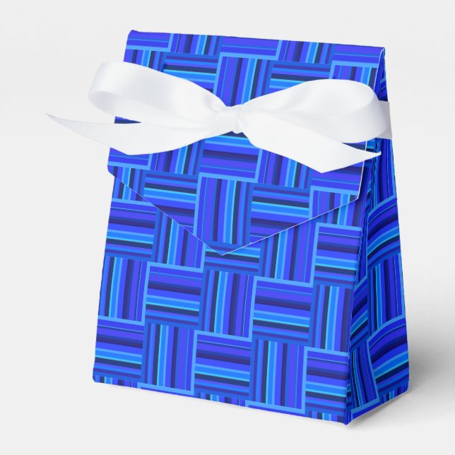Caja Para Regalos Tejido de rayas azules (Front Side)