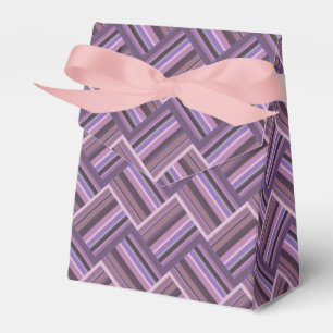 Caja Para Regalos Tejido diagonal de rayas malvas