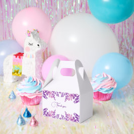 Caja Para Regalos Tema Boda de hojas moradas