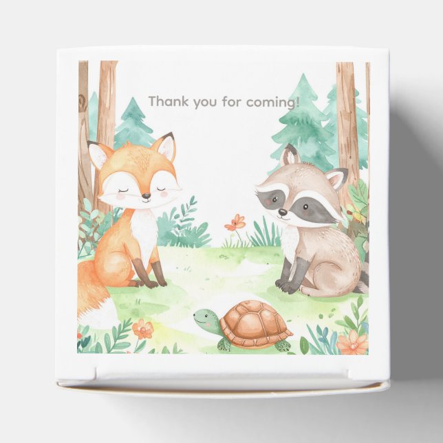 Caja Para Regalos Tema de Baby Shower Cute Woodland (Parte superior)
