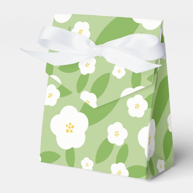 Caja Para Regalos Tema de Baby Shower de Springtime Gingham y Blooms (Front Side)