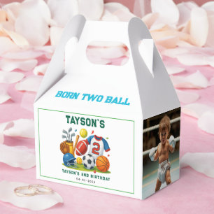 Caja Para Regalos Tema de Deportes Born 2 Ball Fiesta de Cumpleaños