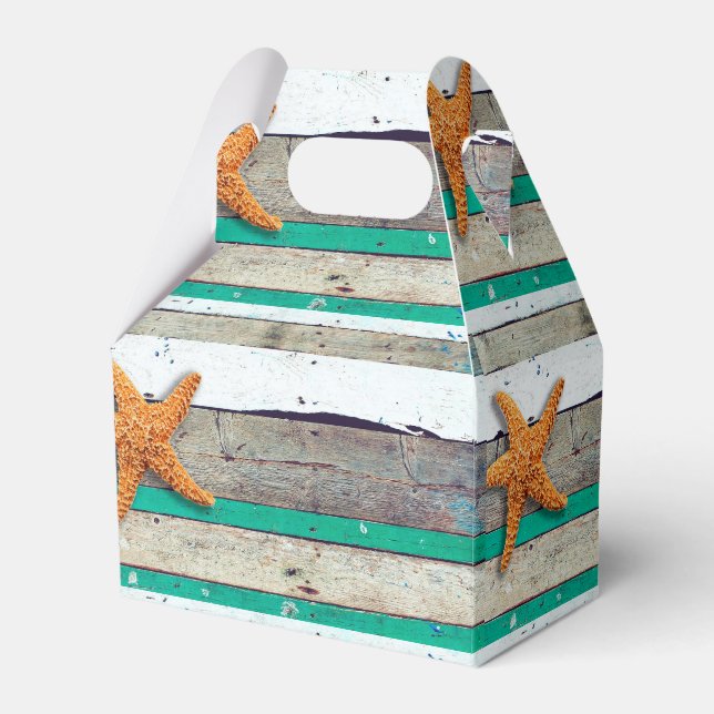 Caja Para Regalos Tema de la playa Starfish Boda Rustic (Front Side)